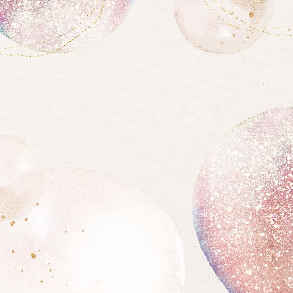 Aesthetic pink Instagram post background, watercolor glitter vector