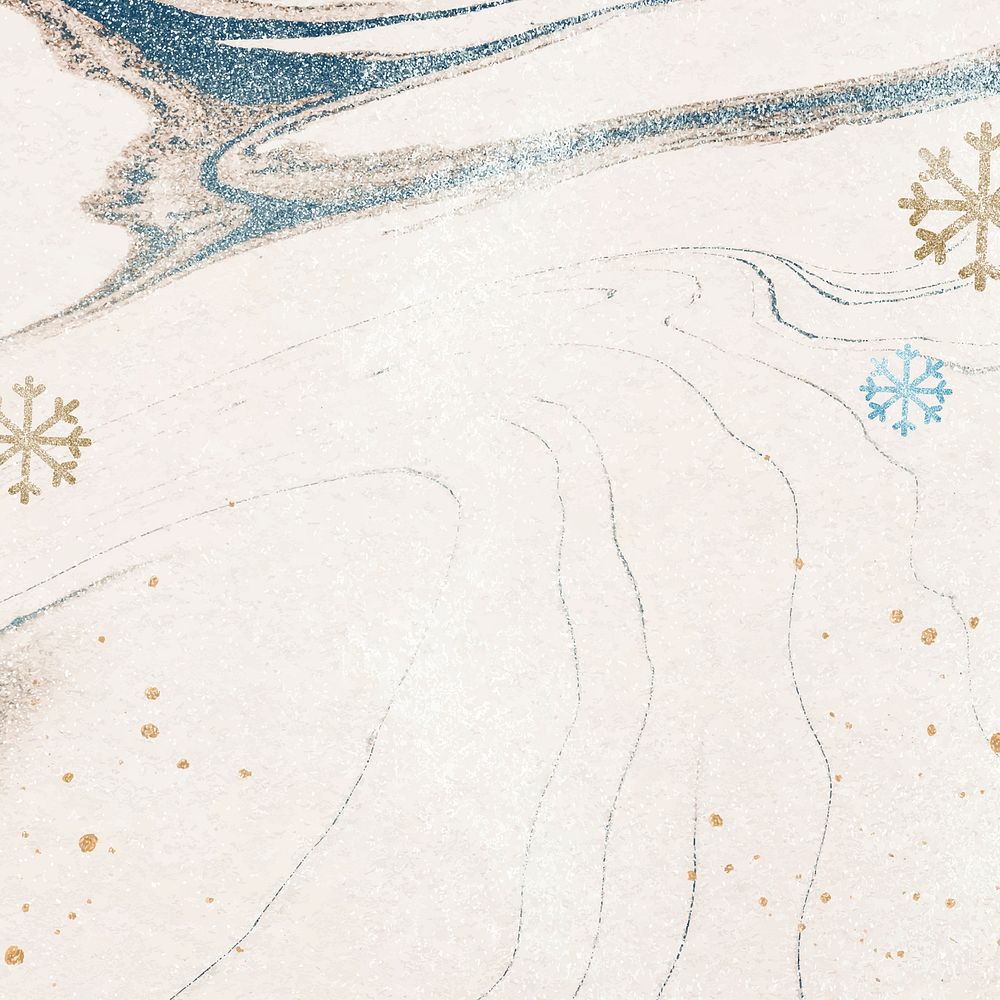 Snowflake Instagram post background, festive winter holiday design on beige vector