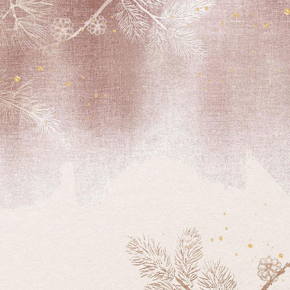 Aesthetic winter Instagram post background, watercolor glitter design