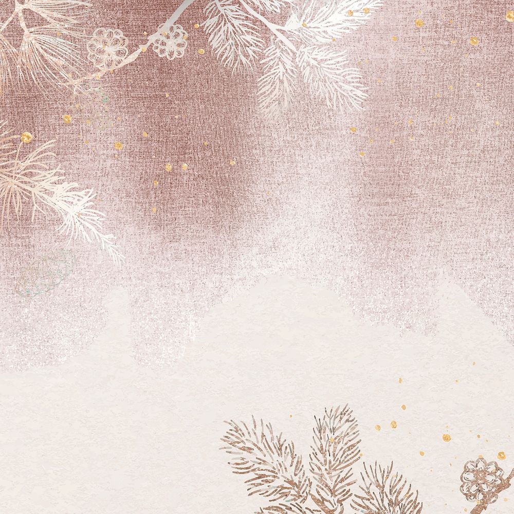 Aesthetic winter Instagram post background, watercolor glitter design vector