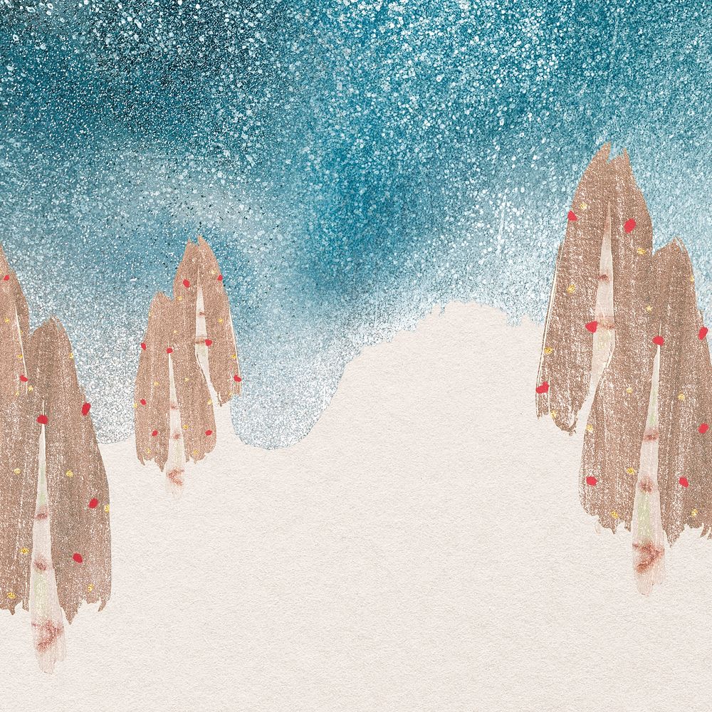 Winter forest Instagram post background, festive holiday design