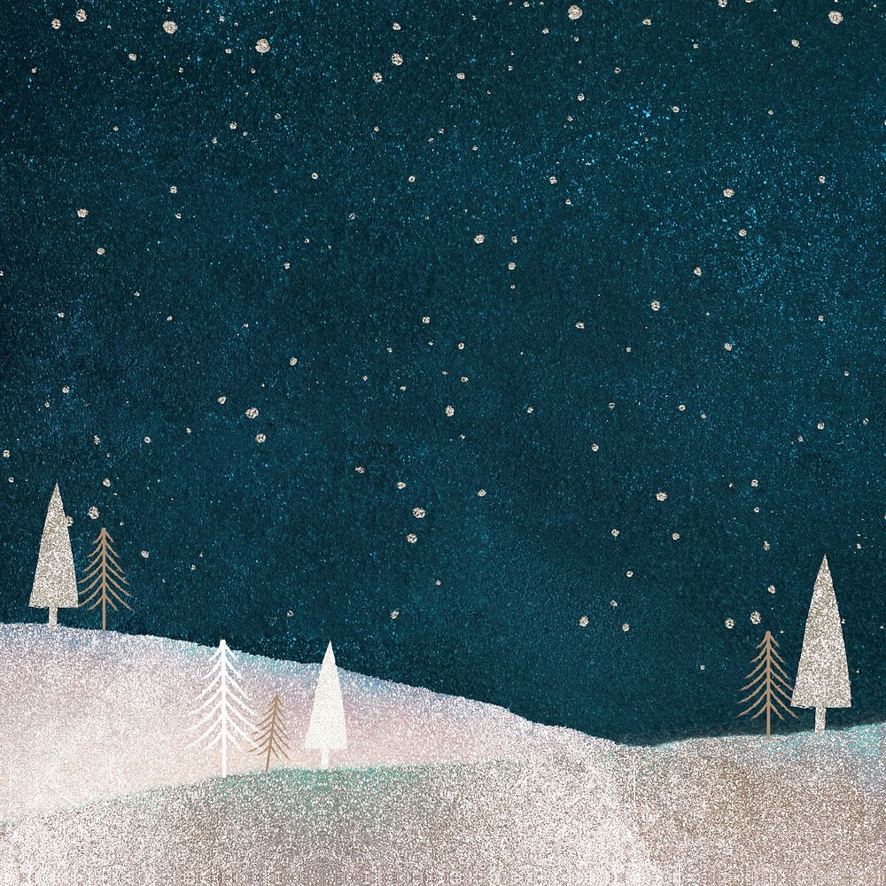 Winter night Instagram post background, festive holiday design