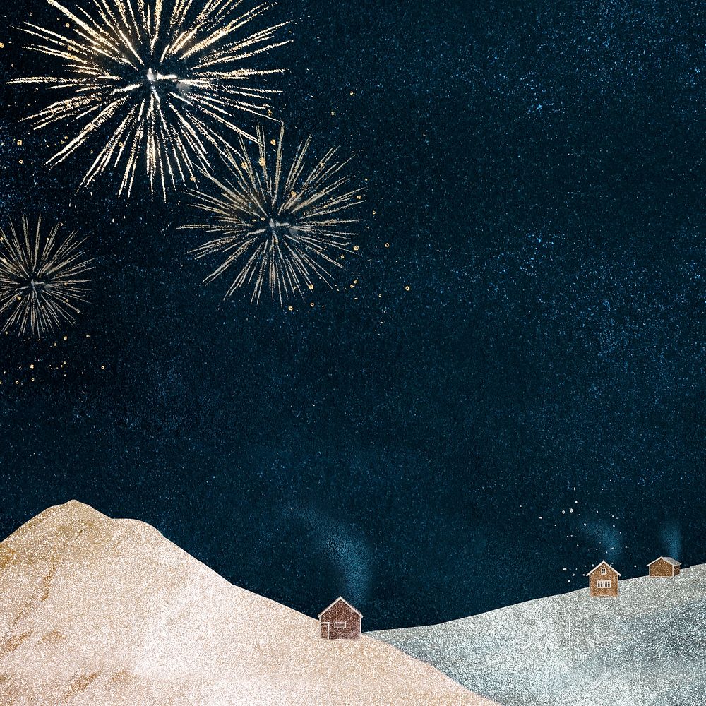 Fireworks Instagram post background, New Year's Eve design