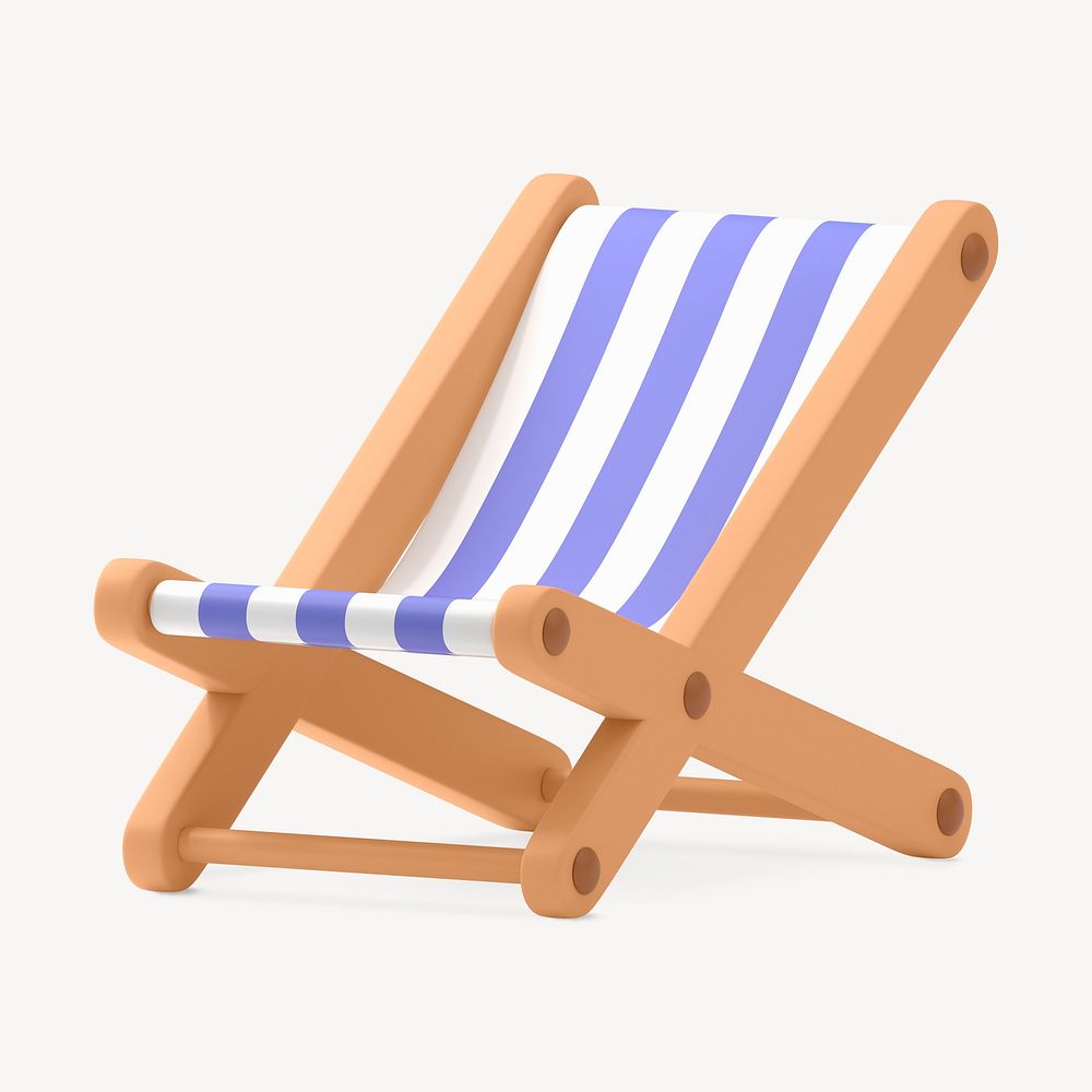 Cartoon beach chair clipart, summer Free Photo Illustration rawpixel
