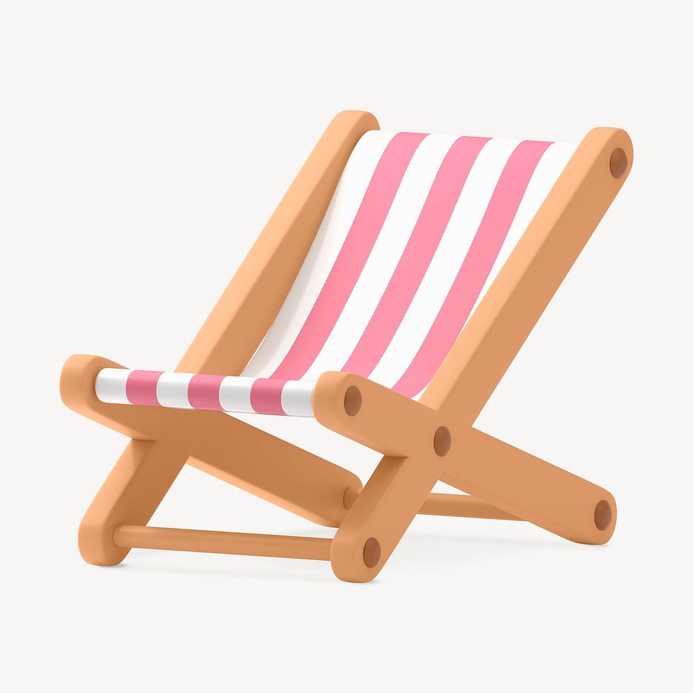 Cartoon beach chair clipart, summer Free Photo rawpixel