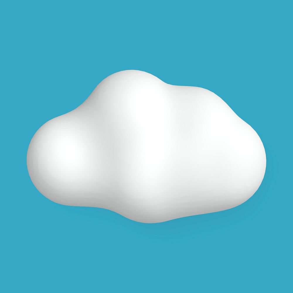 3D cloud  collage element, sky design psd