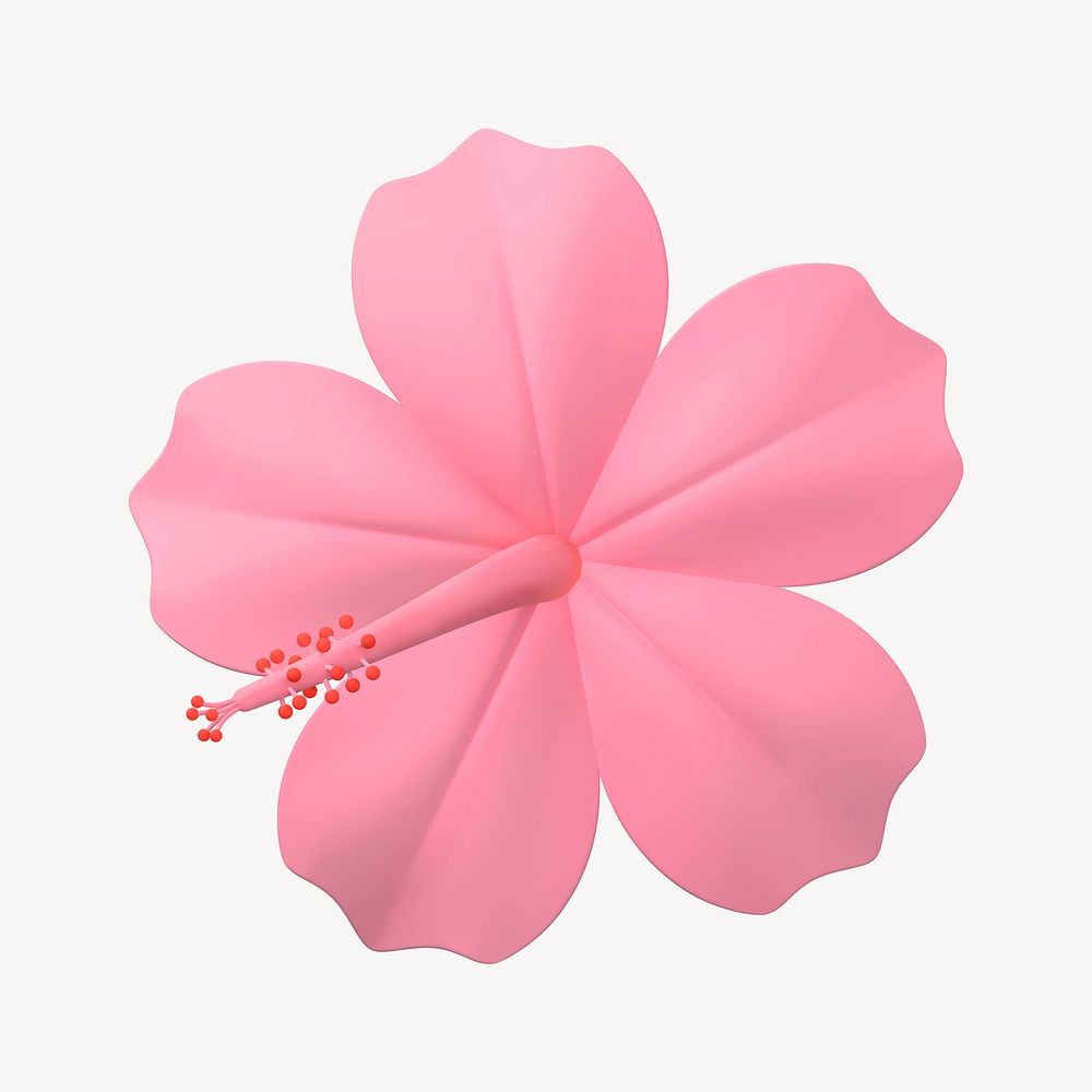 Pink Hibiscus clipart, botanical design | Free Photo Illustration