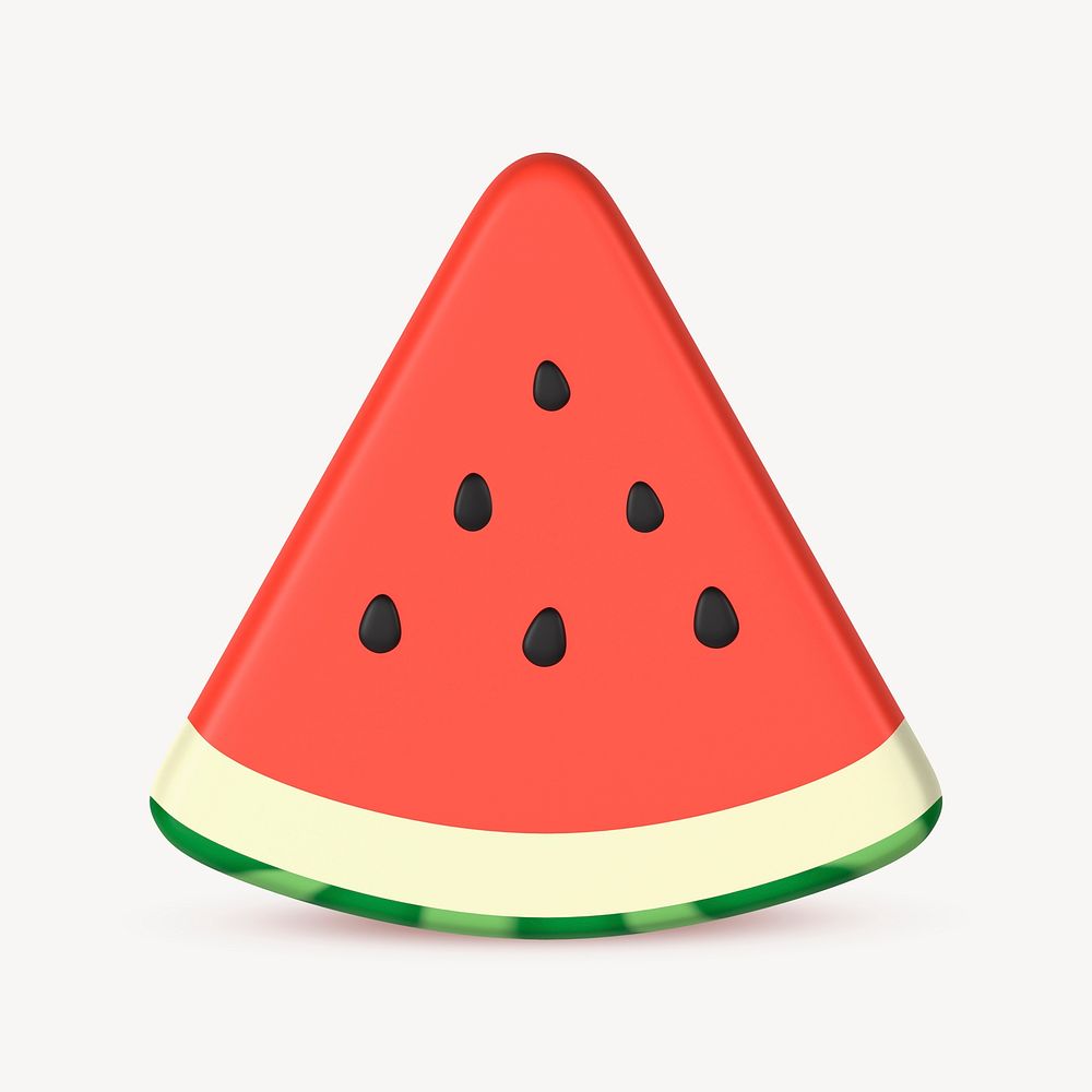 3D watermelon collage element, fruit design psd