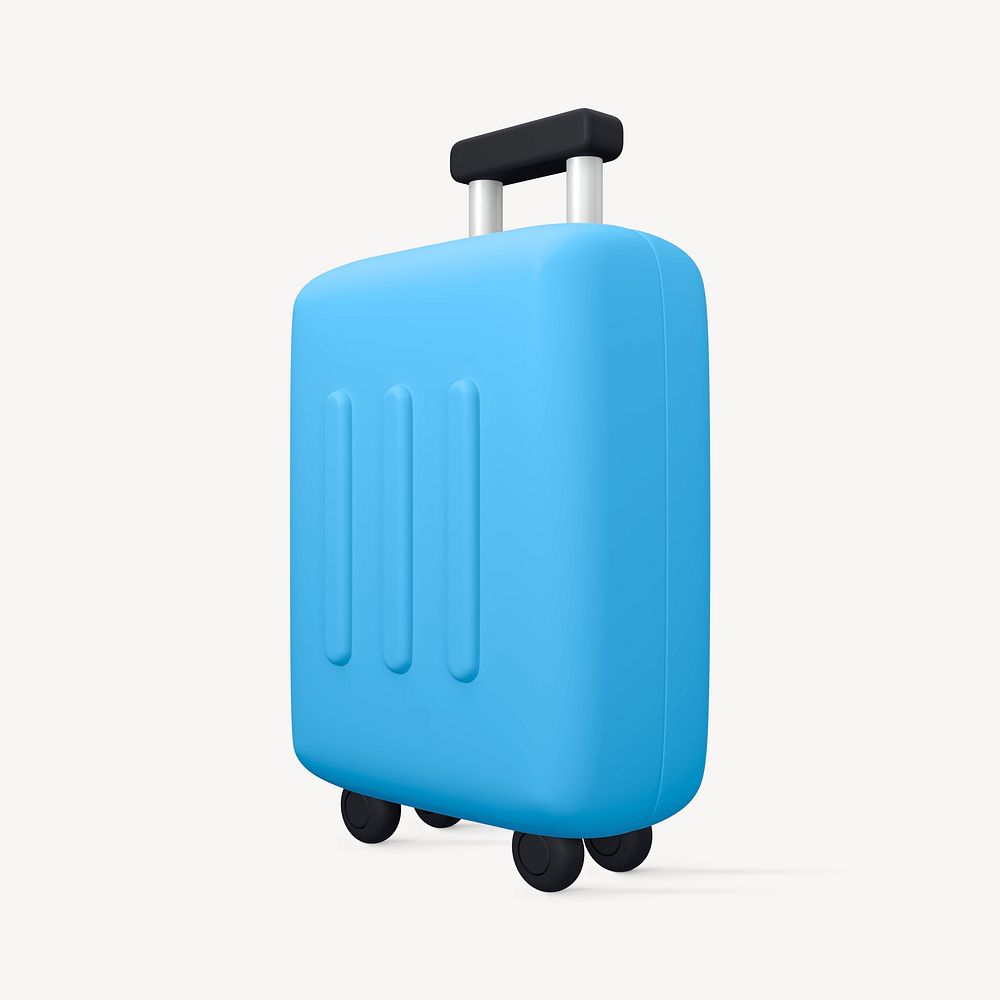Blue luggage 3D collage element, | Premium PSD Illustration - rawpixel