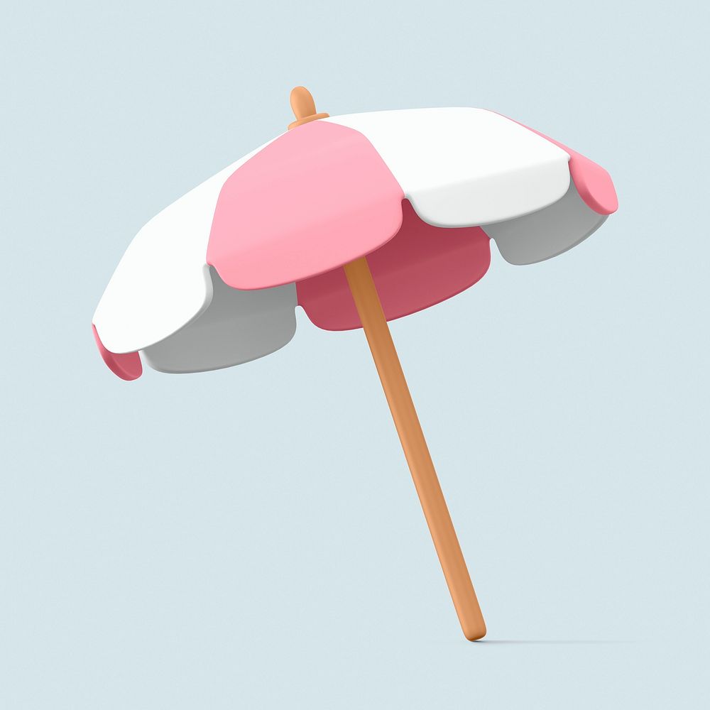 Cartoon beach umbrella clip art, Free Photo rawpixel