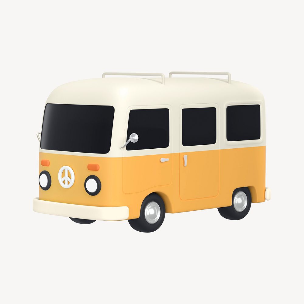 Cartoon van clip art, orange | Free Photo - rawpixel