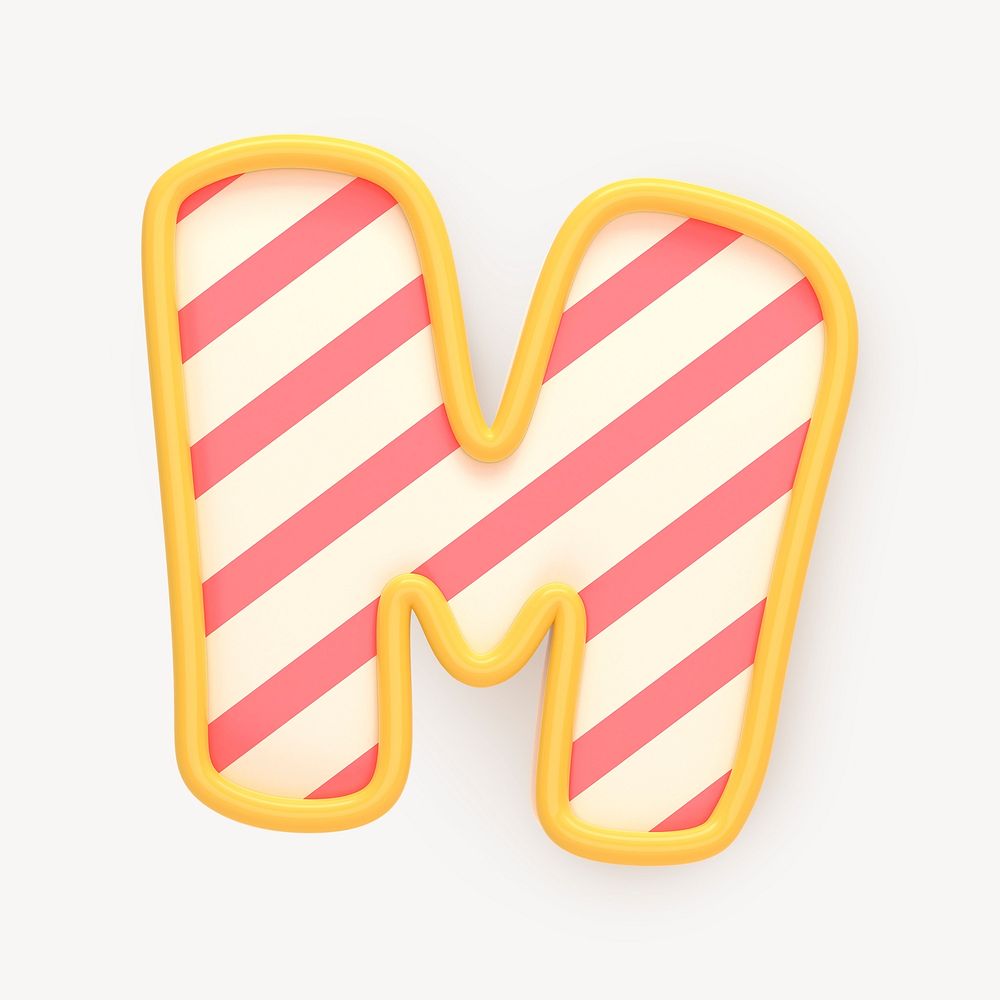 Cartoon cookie clip art, M alphabet dessert design