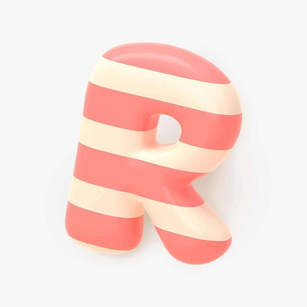 3D cookie collage element, R alphabet dessert design psd