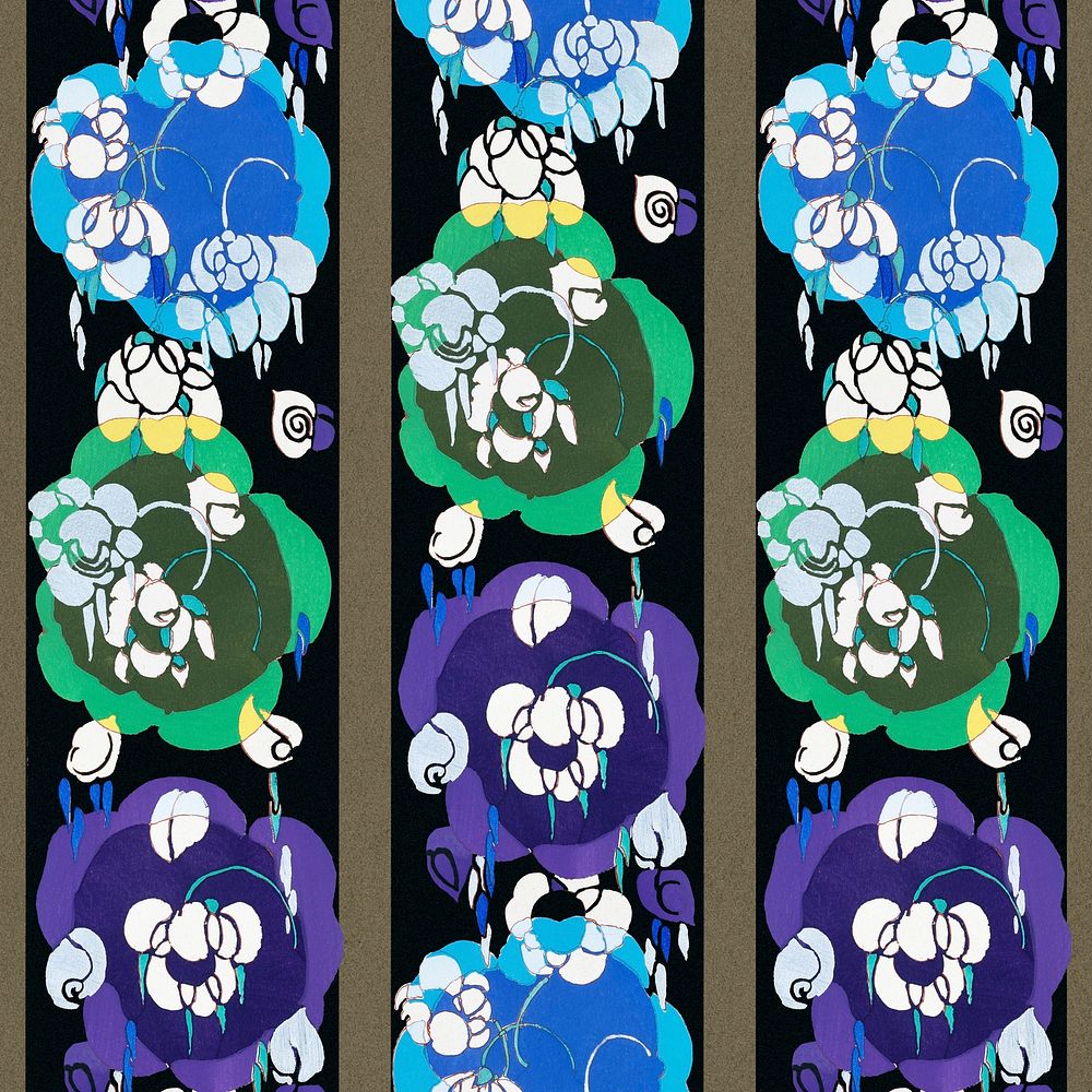 Abstract pattern background, seamless botanical illustration
