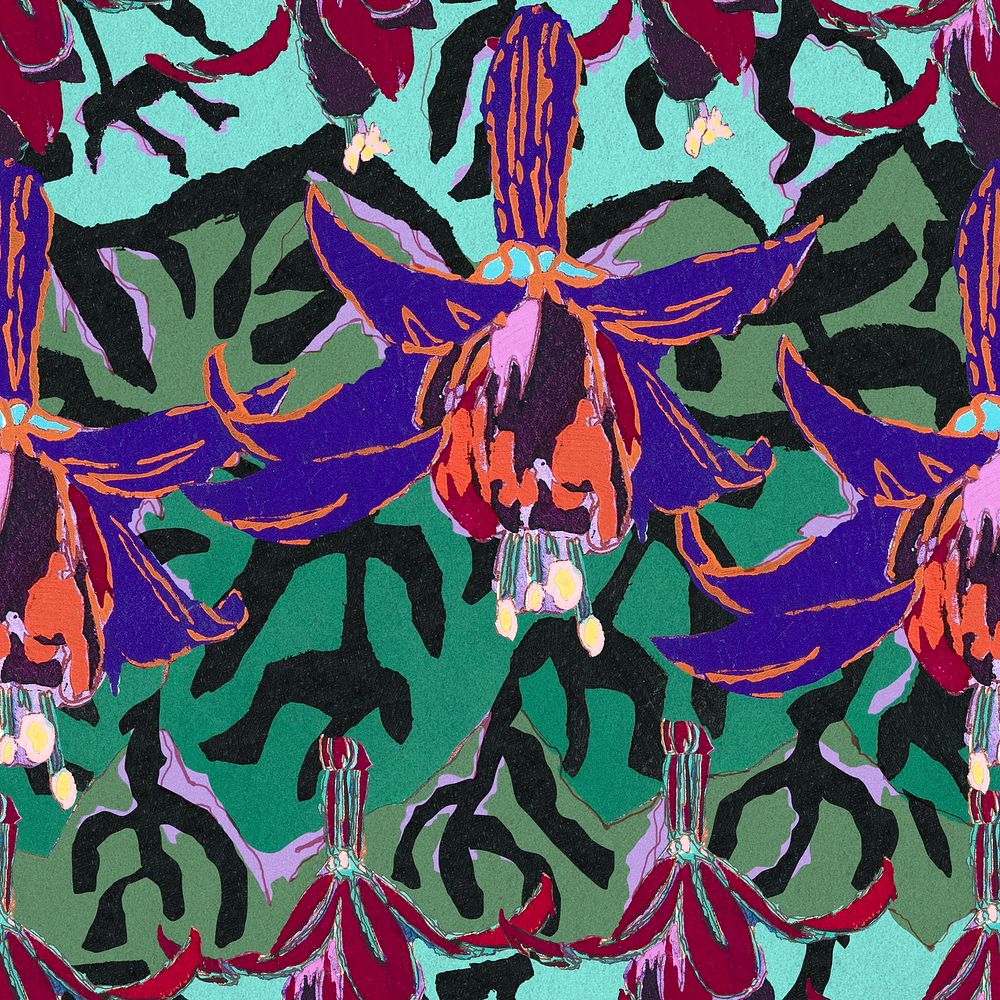 Exotic seamless flower background, botanical pattern vintage