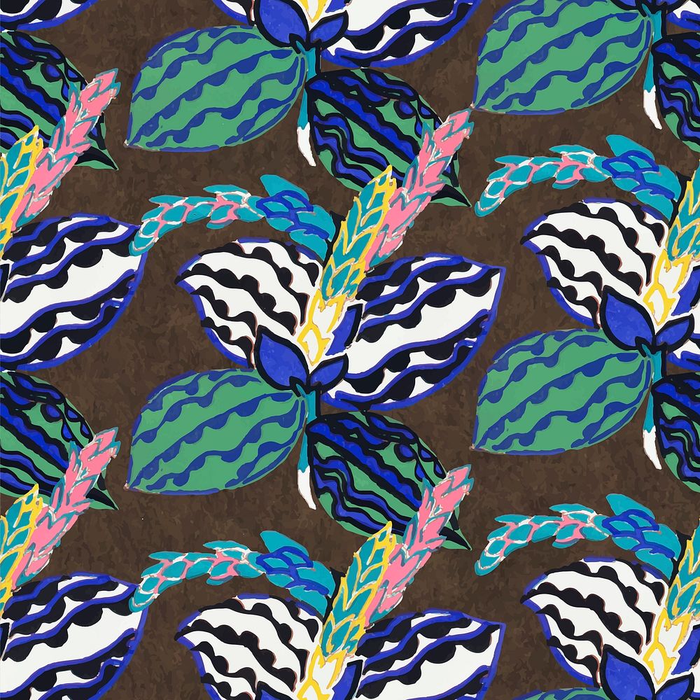Flower seamless pattern background, vintage art deco vector
