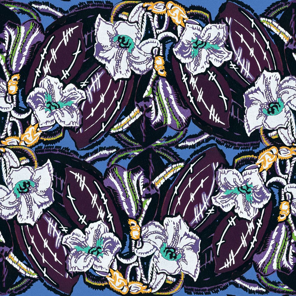 Exotic seamless flower background, botanical pattern vintage