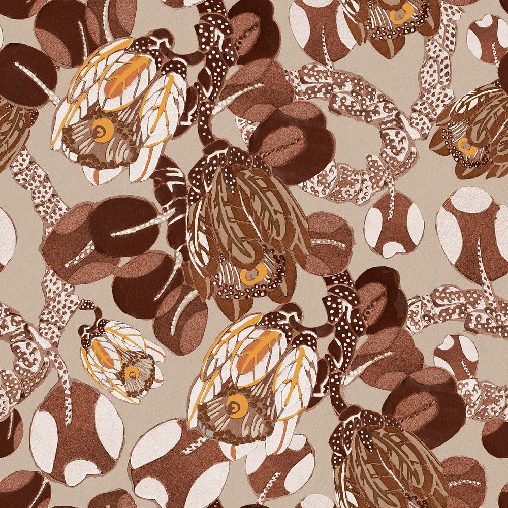 Aesthetic seamless flower background, botanical pattern vintage