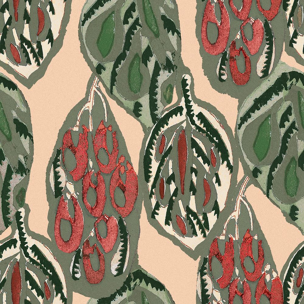 Leaf seamless pattern background, vintage art deco