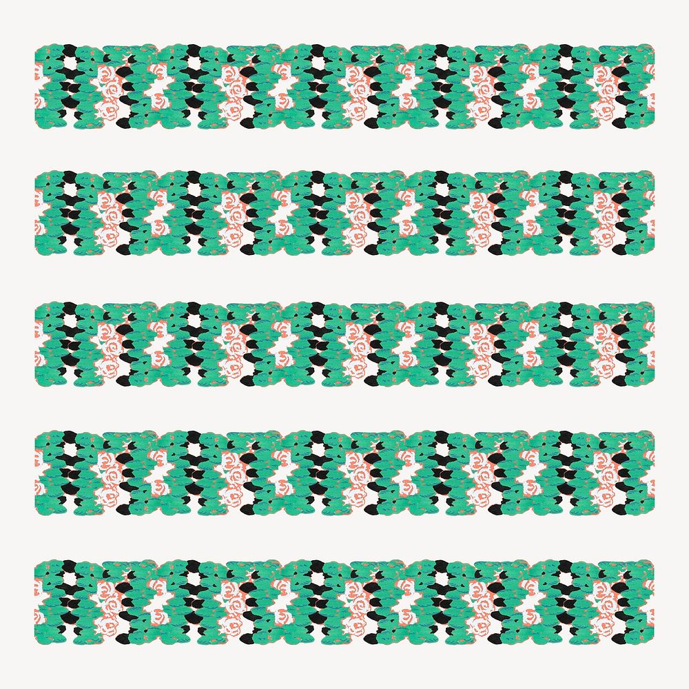 Green flower pattern brush vector, compatible with AI