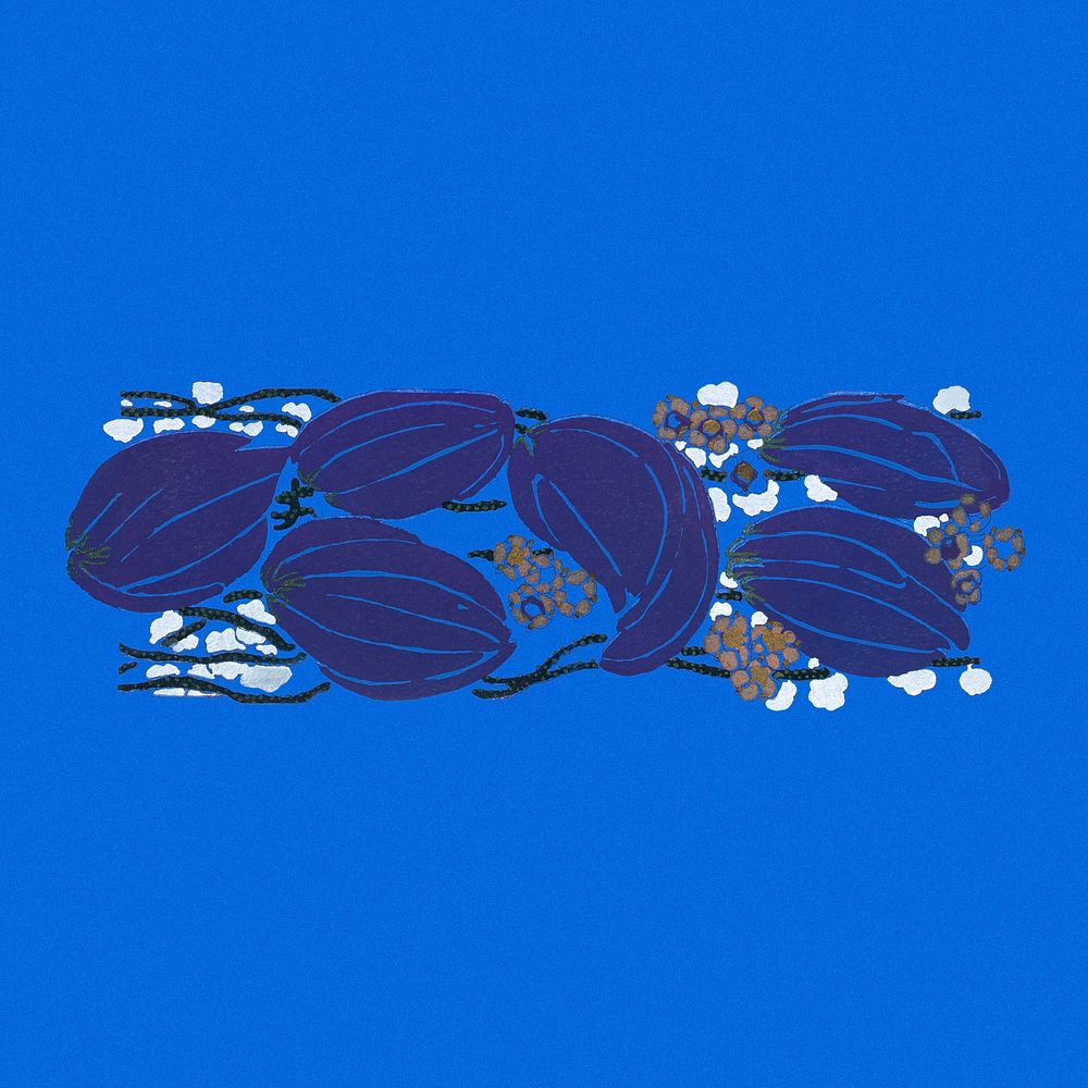Blue flower clipart, vintage botanical illustration