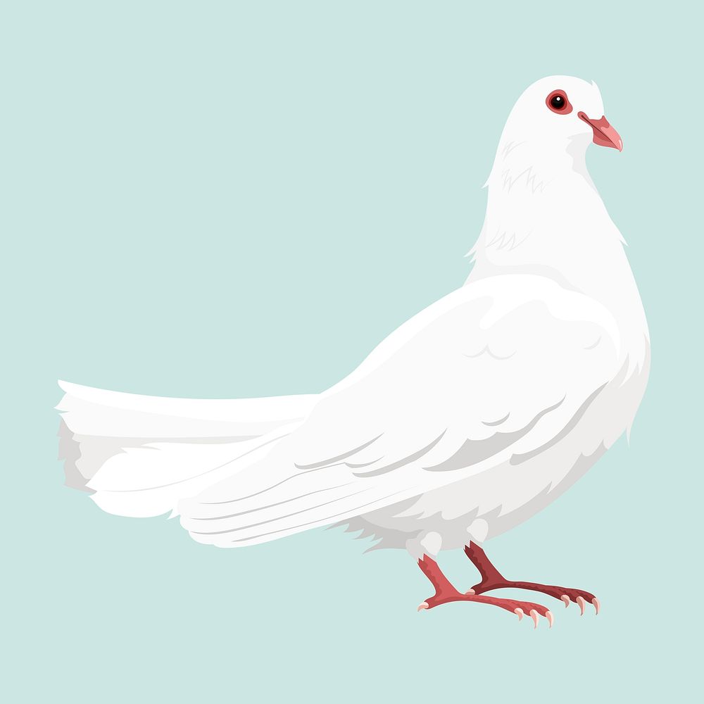 White dove, peace symbol illustration psd
