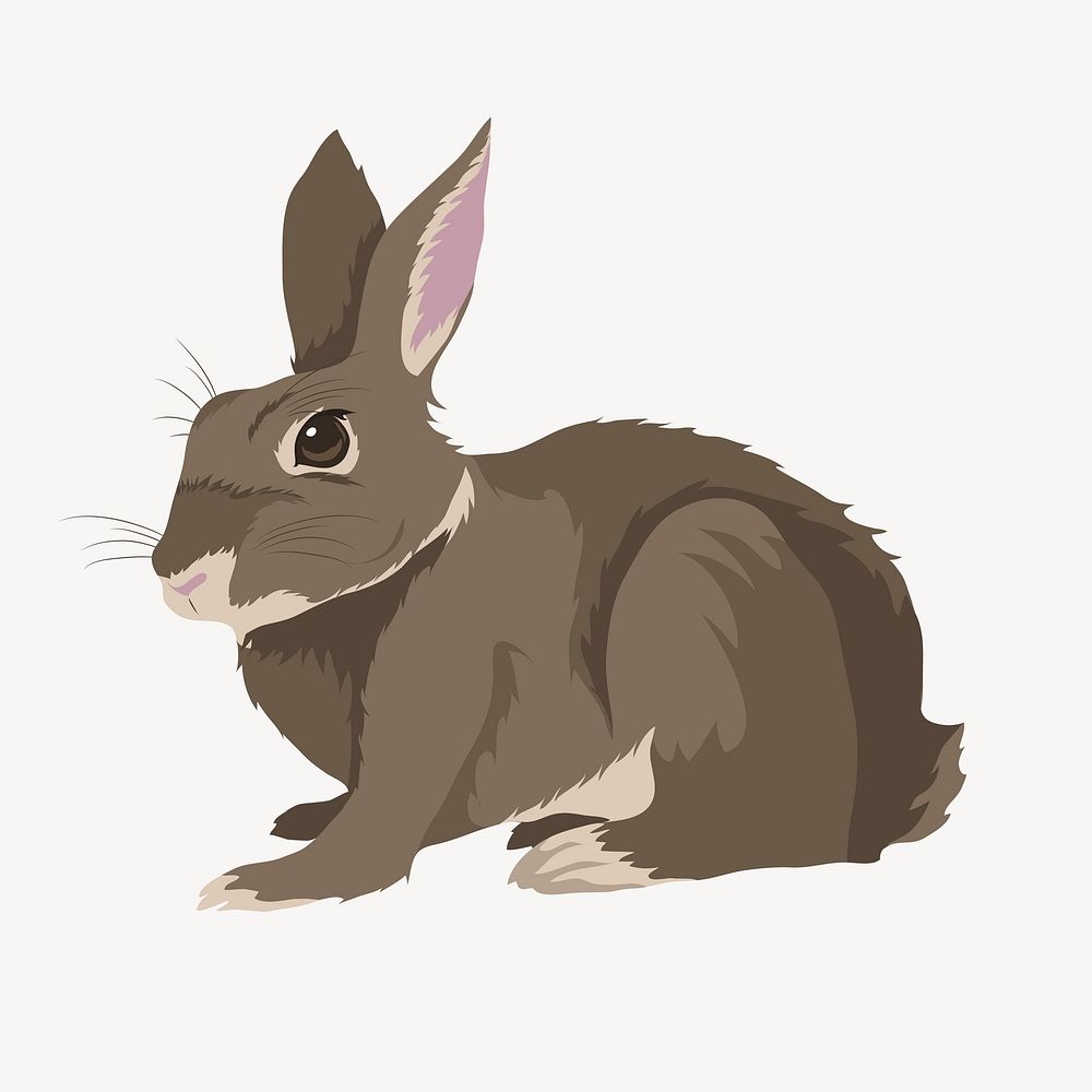 Brown rabbit illustration clipart vector