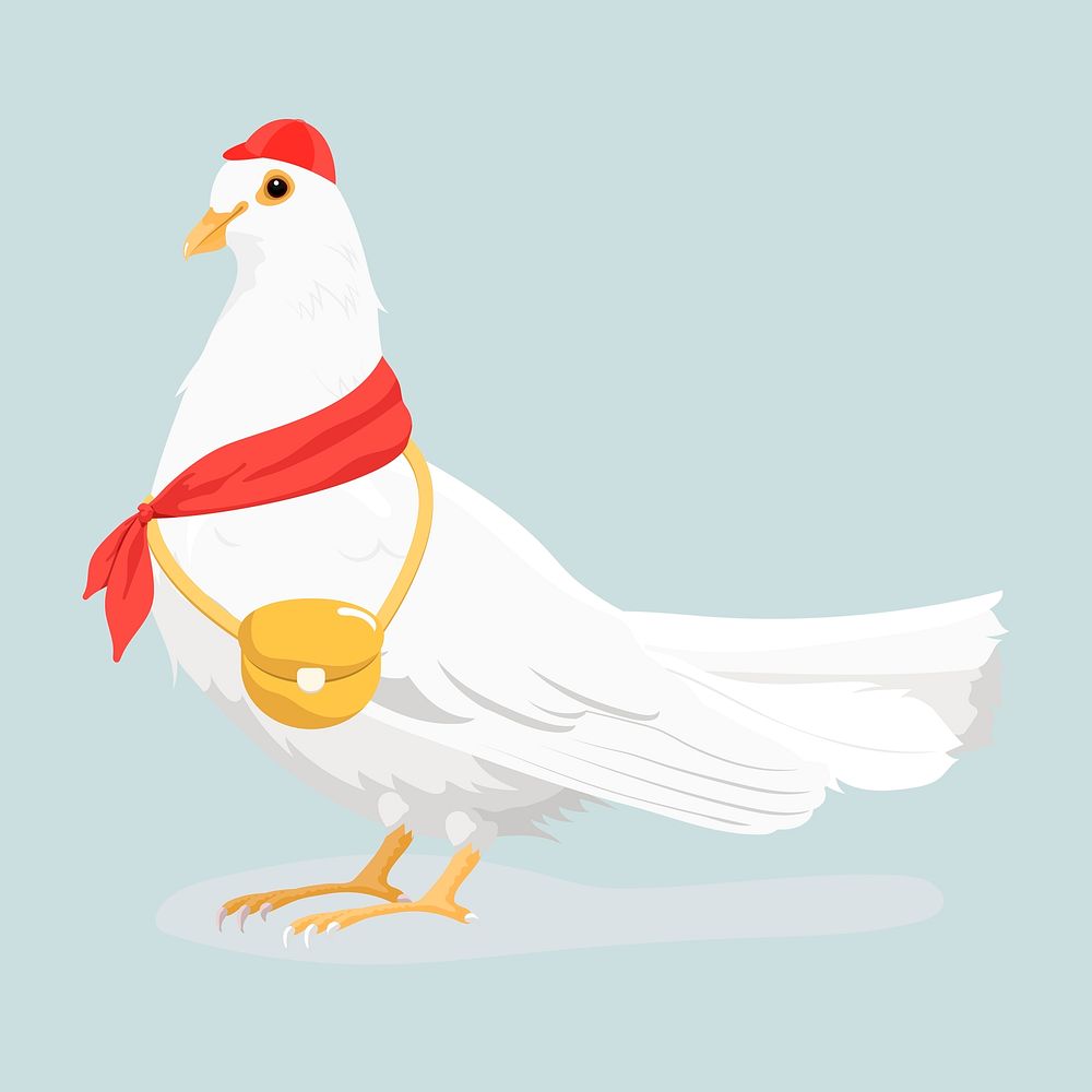 Messenger bird, white dove illustration psd