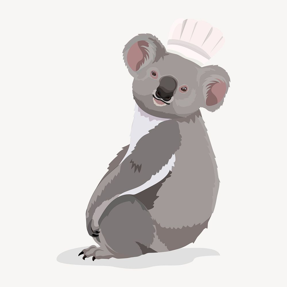 Koala chef, Australian animal illustration clipart vector