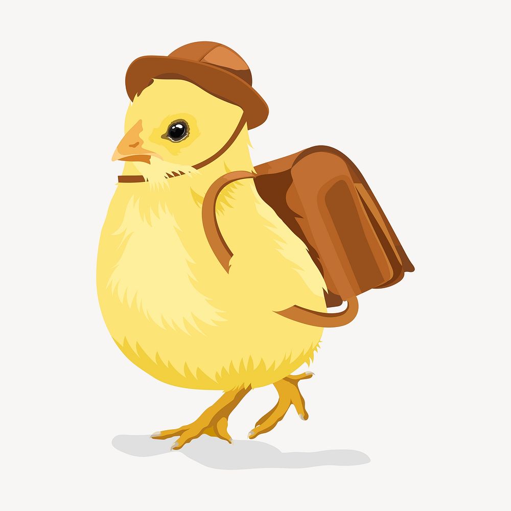 Baby chick illustration, kindergarten student vector