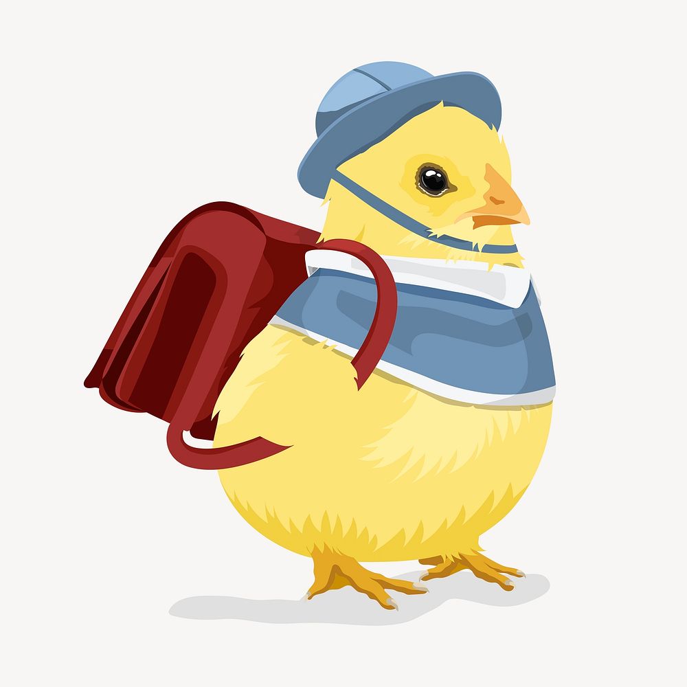 Baby chick illustration, kindergarten student vector