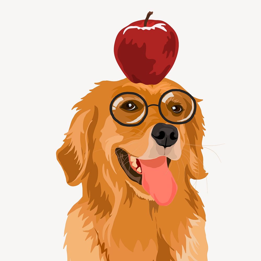 Smart dog, school teacher's pet vector