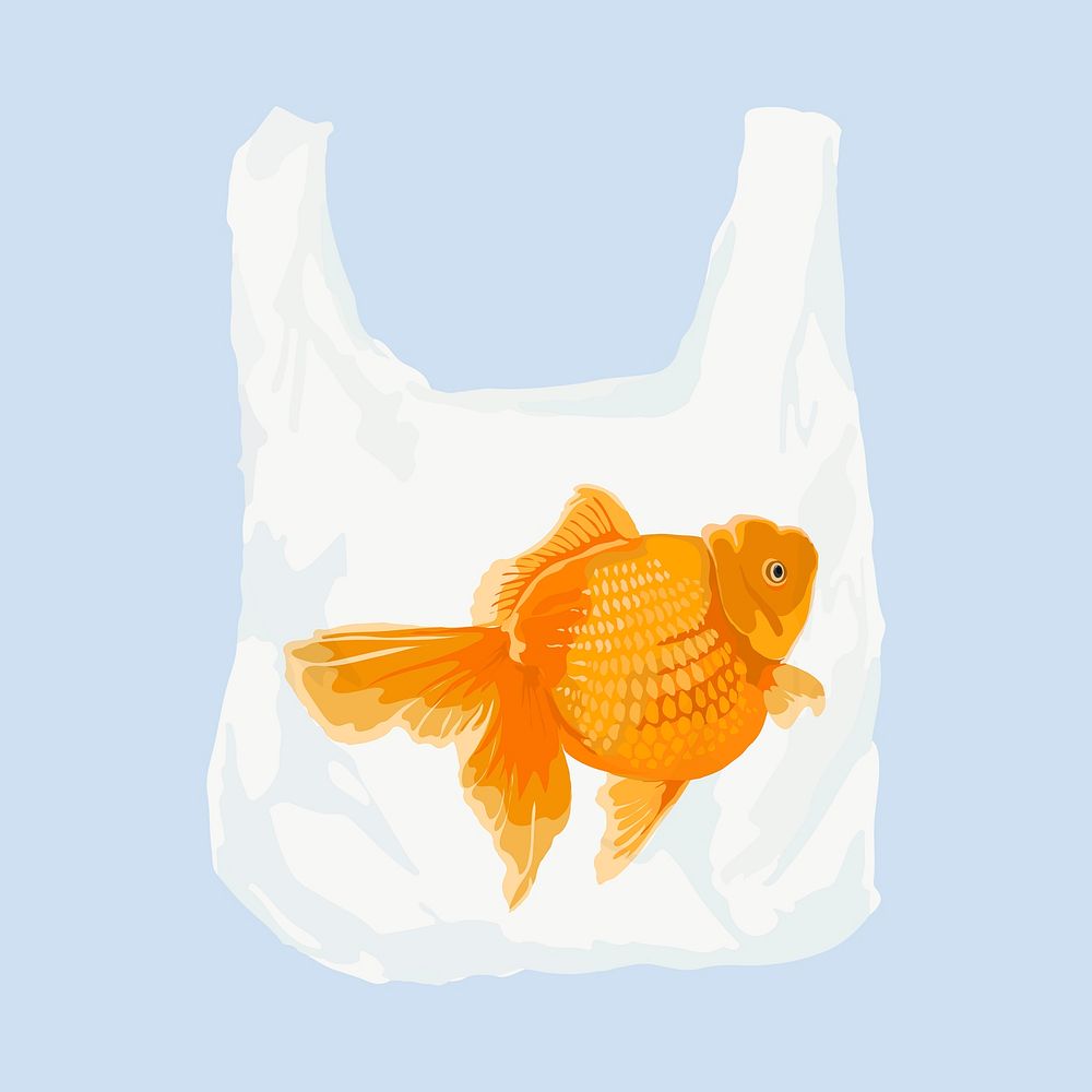 Goldfish, pet shop illustration clipart psd