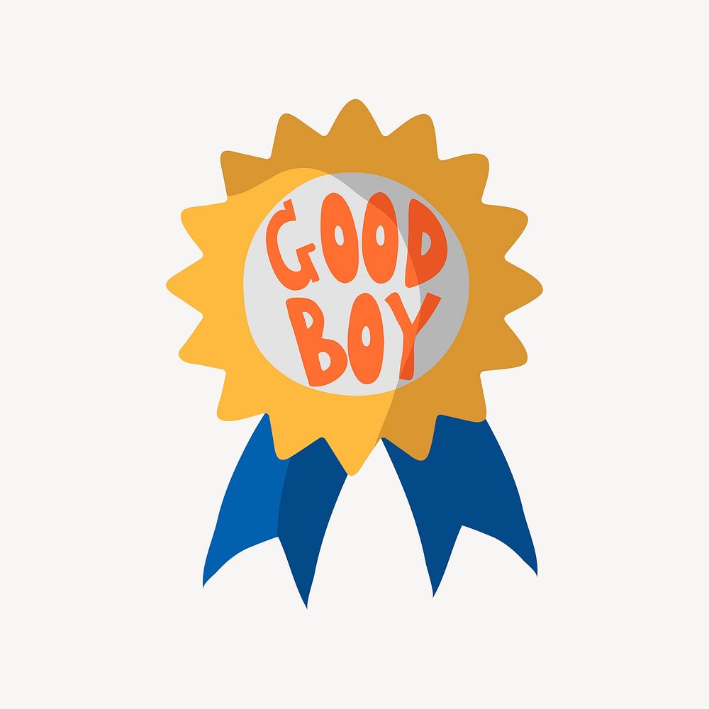 Good boy award badge illustration, psd