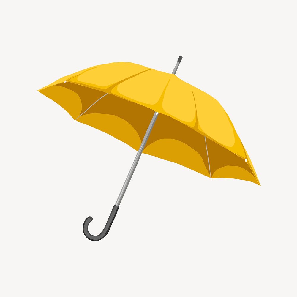 Yellow umbrella illustration psd