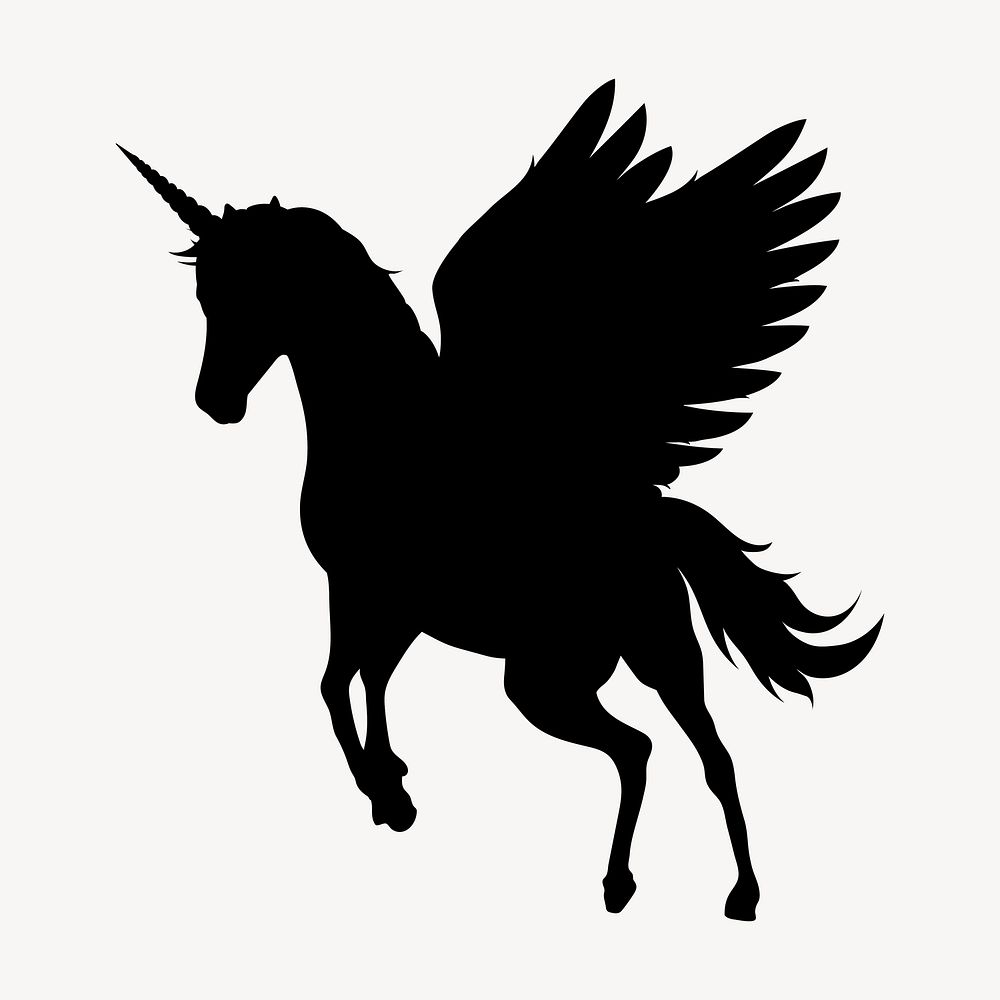 Unicorn silhouette illustration vector