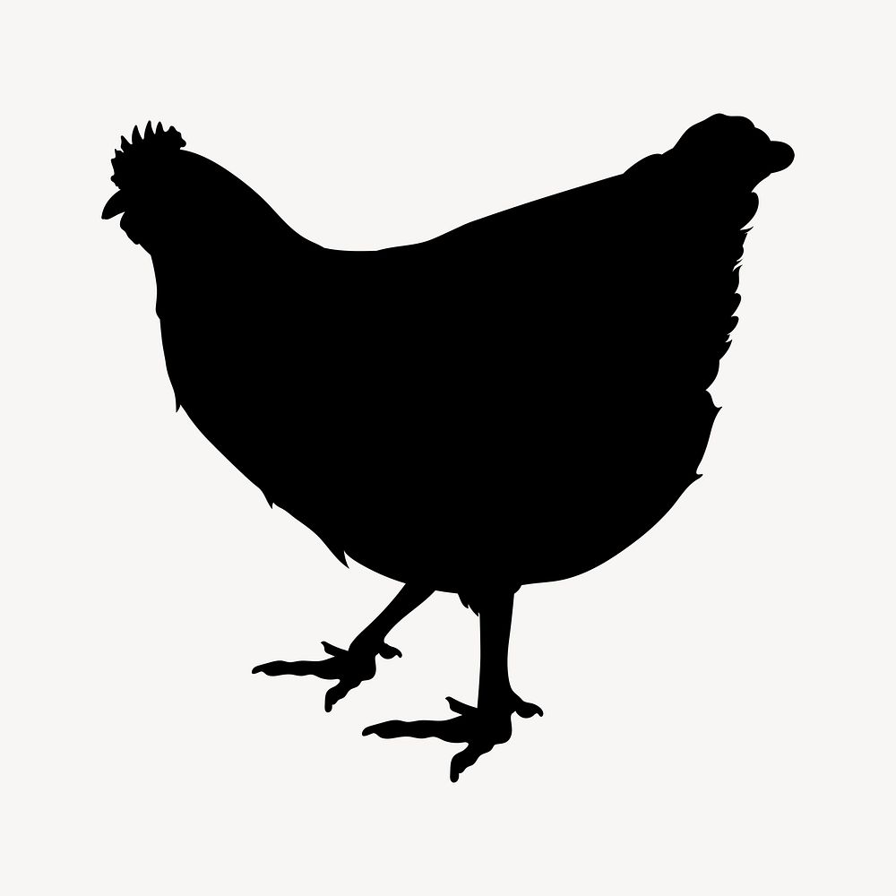 Chicken silhouette, hen illustration psd