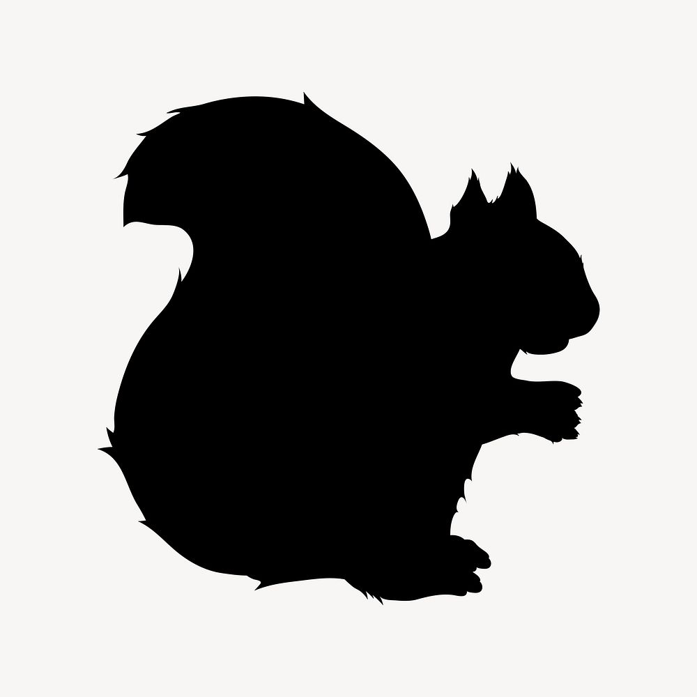 Squirrel silhouette, animal illustration clipart psd