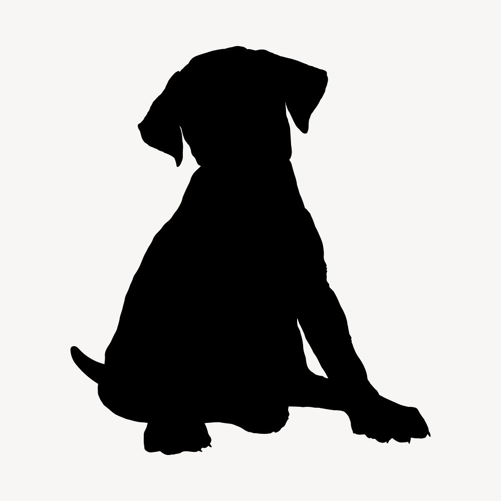 Puppy silhouette, dog illustration psd