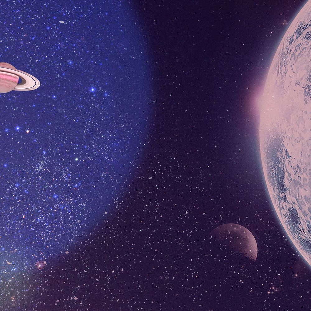 Outer space background, bokeh planet design