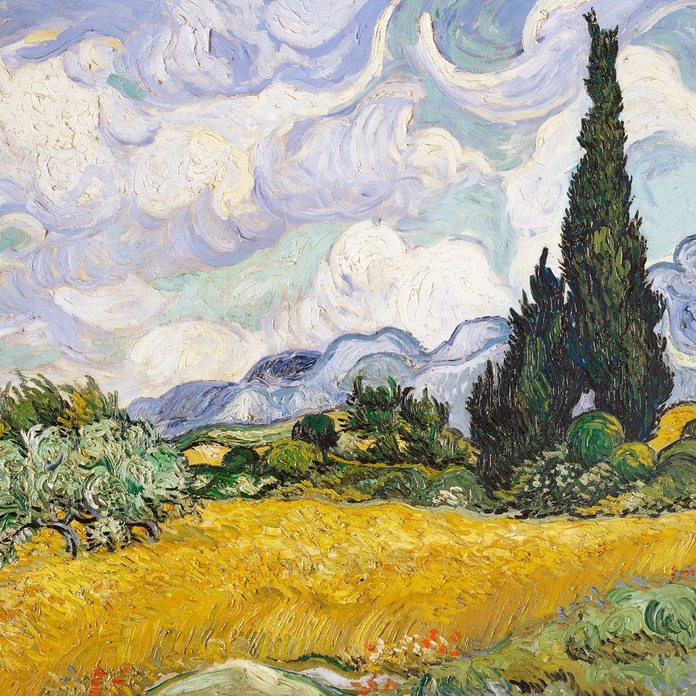 Nature vintage illustration background, Van Gogh's artwork remixed by rawpixel