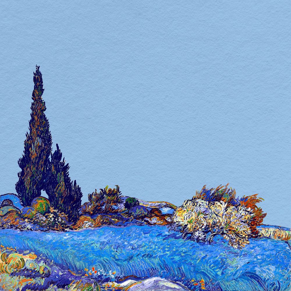 Tree vintage artwork background, Van Gogh's painting remixed by rawpixel
