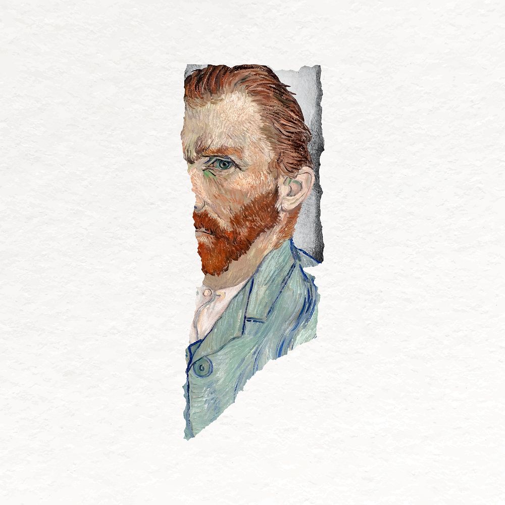 Van Gogh collage element, ripped paper remixed by rawpixel vector