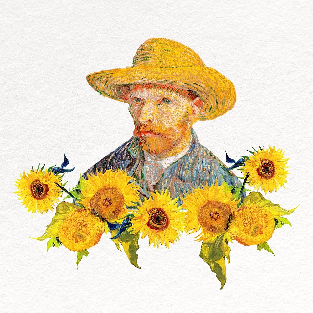 Van Gogh collage element, vintage artwork remixed by rawpixel psd