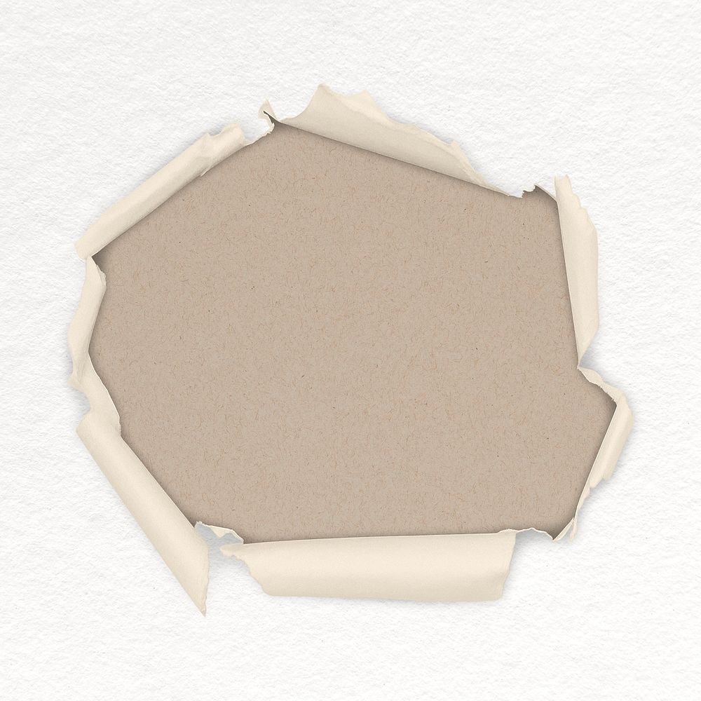 Paper hole collage element,  torn piece psd