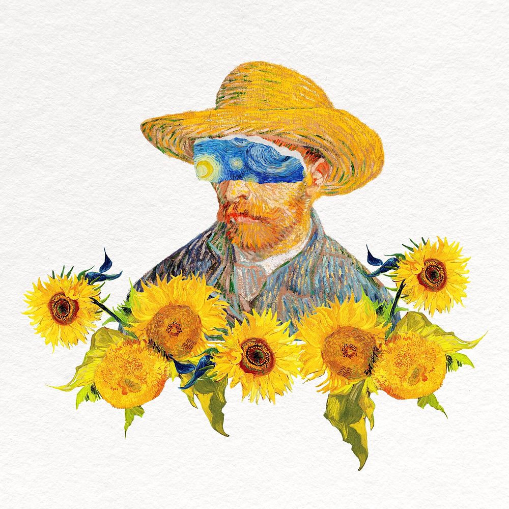 Van Gogh collage element, vintage artwork remixed by rawpixel psd