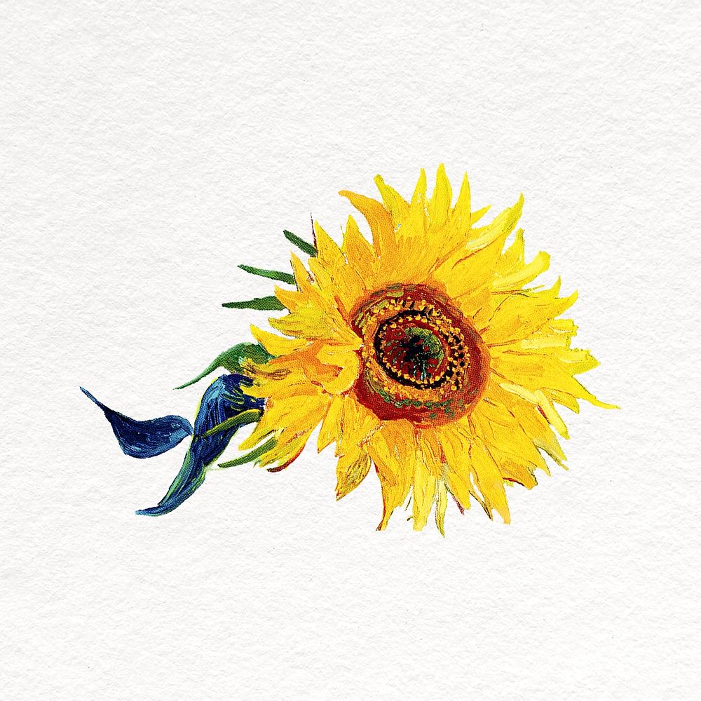 Sunflower, Van Gogh's artwork remixed by rawpixel