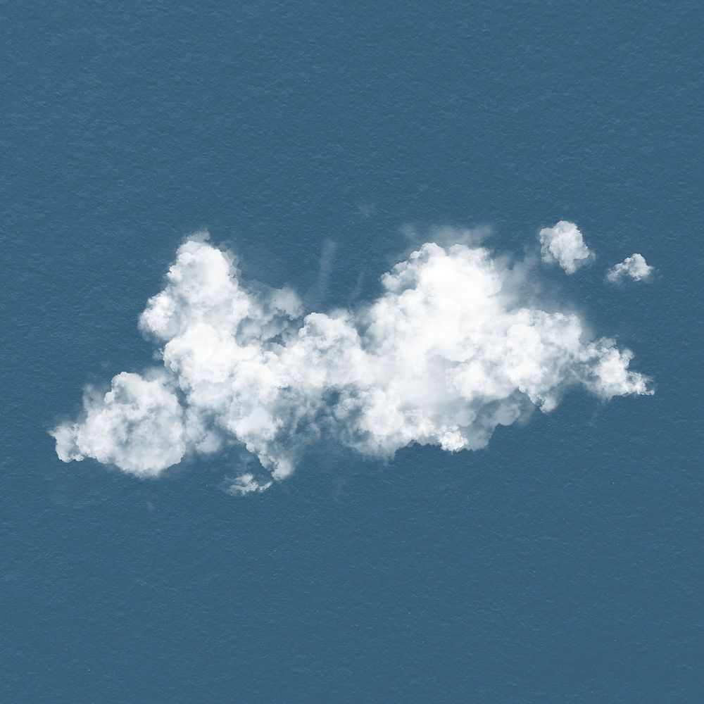 Cloud collage element, simple design psd