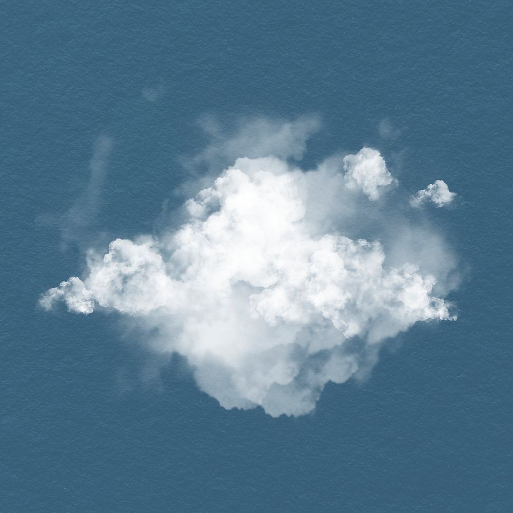 Cloud collage element, simple design psd