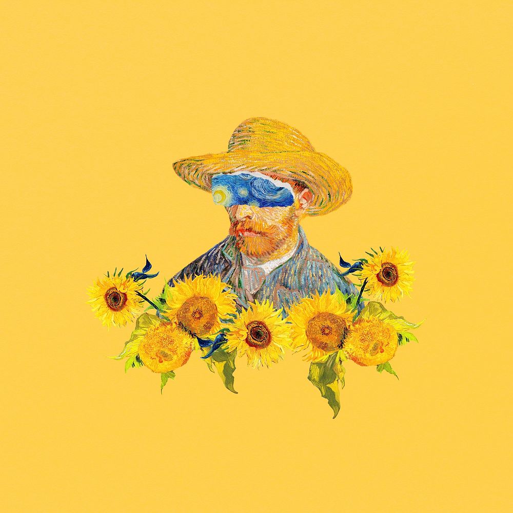 Van Gogh background, sunflower remixed by rawpixel